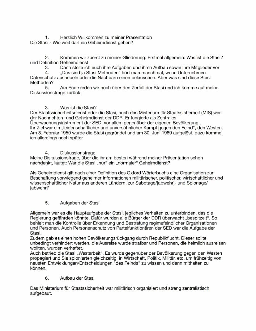Die Stasi
WIE WEIT DARF EIN GEHEIMDIENST GEHEN?
29.11.2022 1.
Herzlich Willkommen zu meiner Präsentation
Die Stasi - Wie weit darf ein Gehei