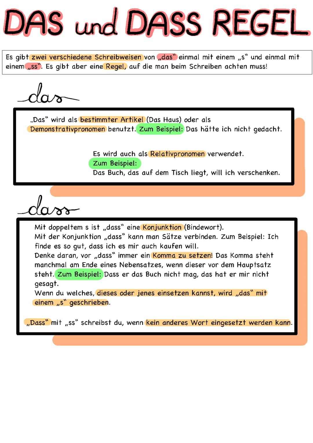 „Das“ und „Dass“ Regel