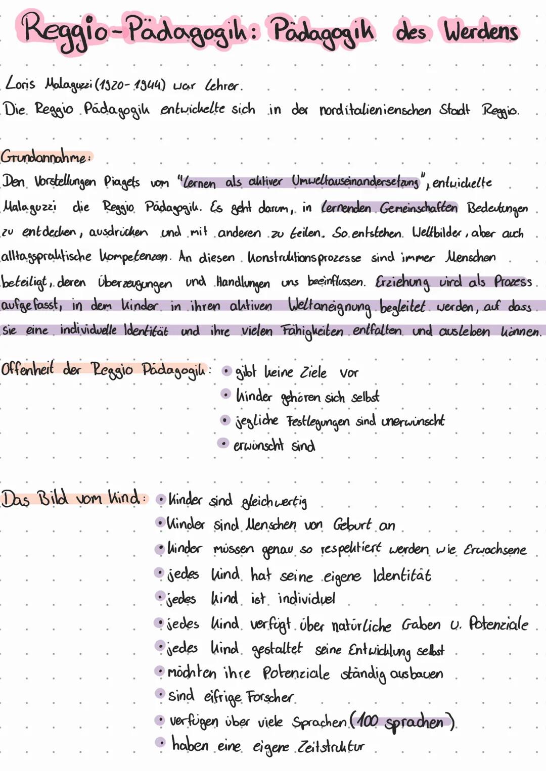 # Reggio-Pädagogik: Pädagogik des Werdens

Loris Malaguzzi (1920-1944) war Lehrer.

Die. Reggio Pädagogik entwickelte sich in der norditalie