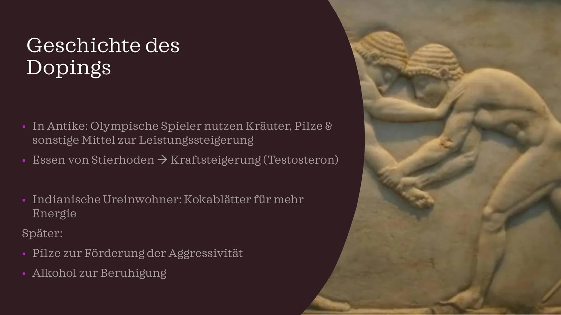 DOPING IM
SPORT Gliederung
Definition
Geschichte
Gründe
Arten & Folgen
Dopingkontrollen
Folgen im Sport
Kreatin – Nahrungsergänzungsmittel o