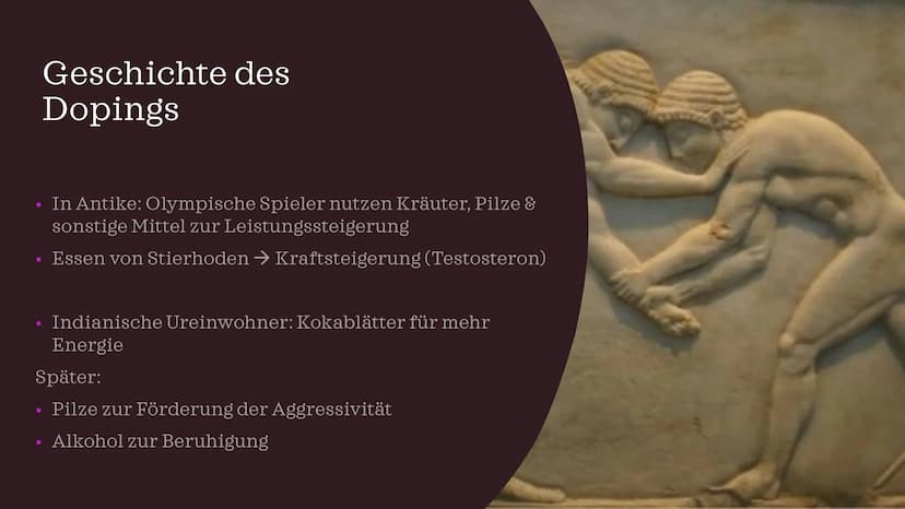DOPING IM
SPORT Gliederung
Definition
Geschichte
Gründe
Arten & Folgen
Dopingkontrollen
Folgen im Sport
Kreatin – Nahrungsergänzungsmittel o