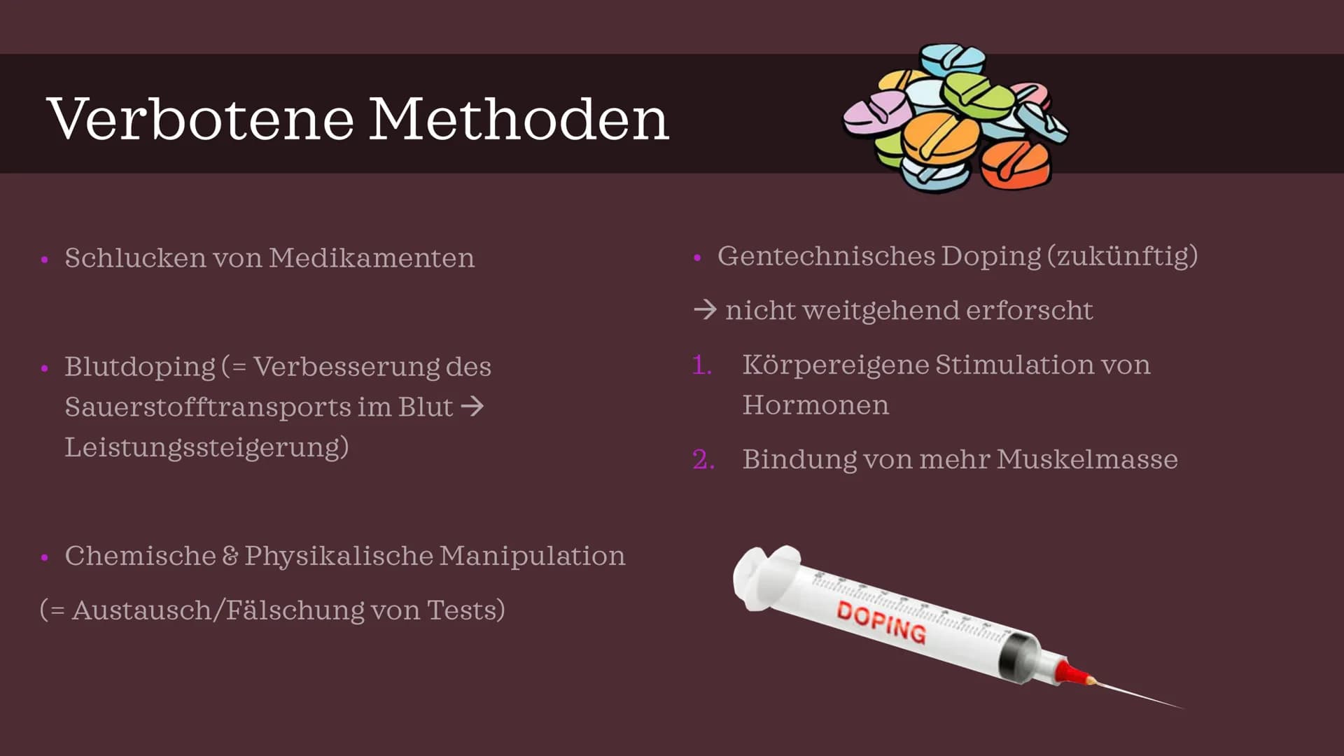 DOPING IM
SPORT Gliederung
Definition
Geschichte
Gründe
Arten & Folgen
Dopingkontrollen
Folgen im Sport
Kreatin – Nahrungsergänzungsmittel o