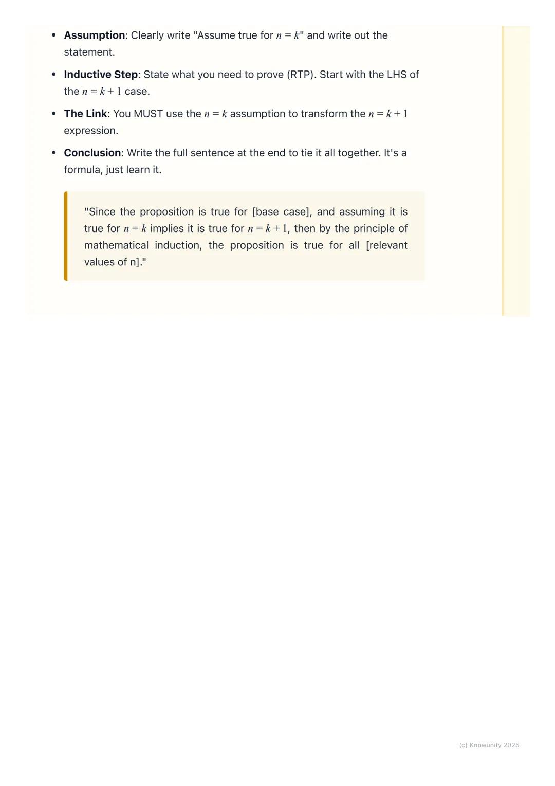 # Proof by Induction

What is proof by induction?

Proof by induction is a way of proving that a statement, or proposition, is true
for all 