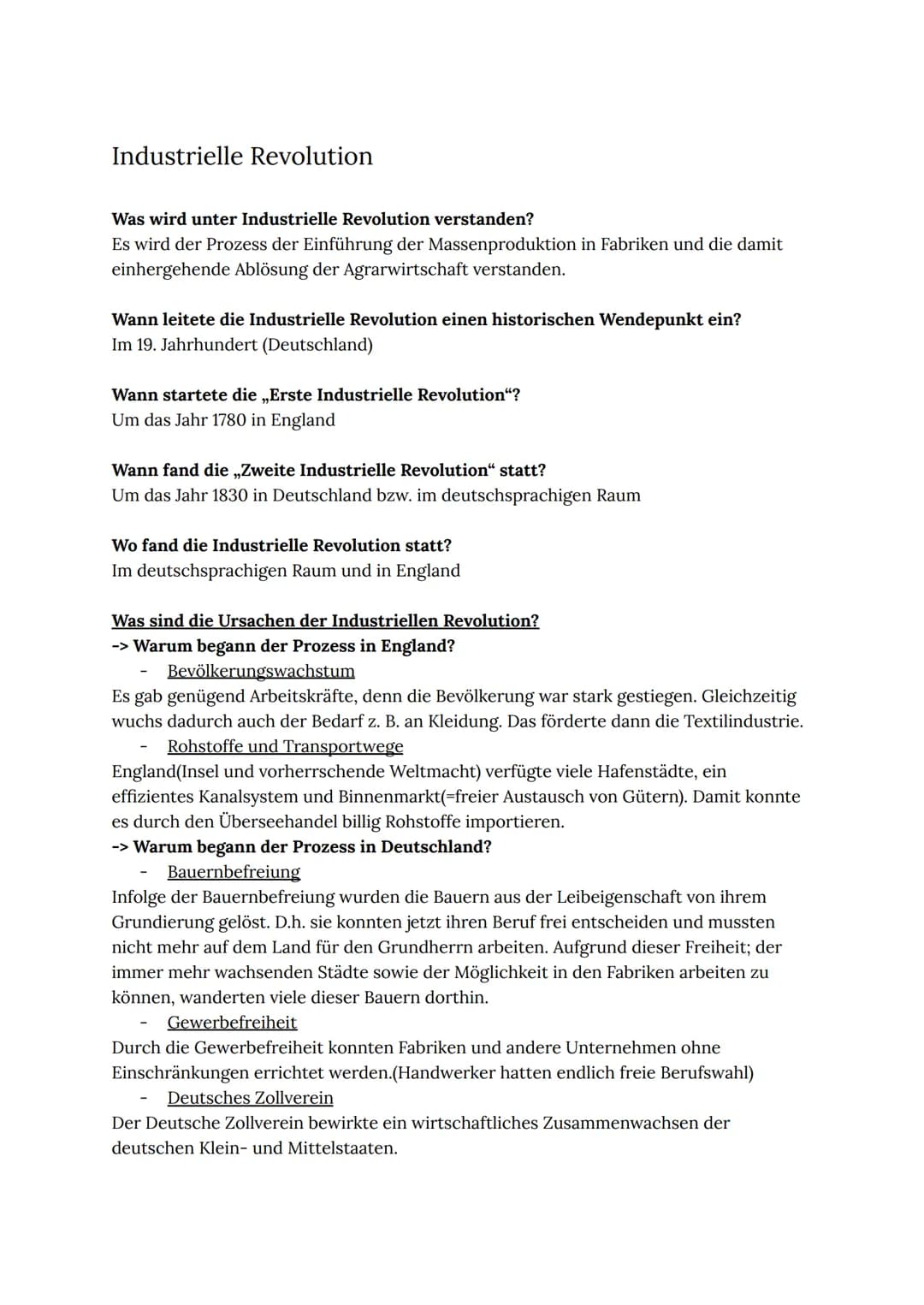 Industrielle Revolution
Was wird unter Industrielle Revolution verstanden?
Es wird der Prozess der Einführung der Massenproduktion in Fabrik