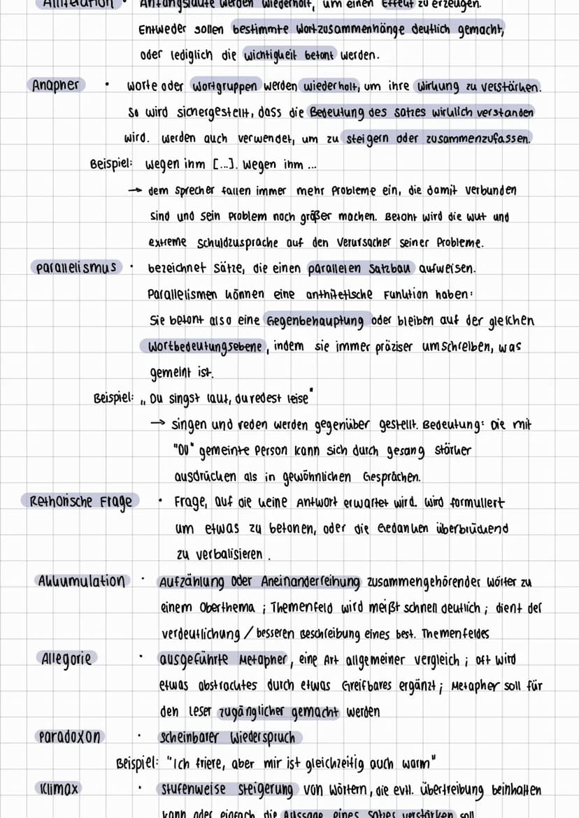 kurzprosa analysieren
wichtig: sprachliche Mittel sowie formale Auffälligkeiten werden nicht nur genannt
sondern es bedarf immer einer funkt