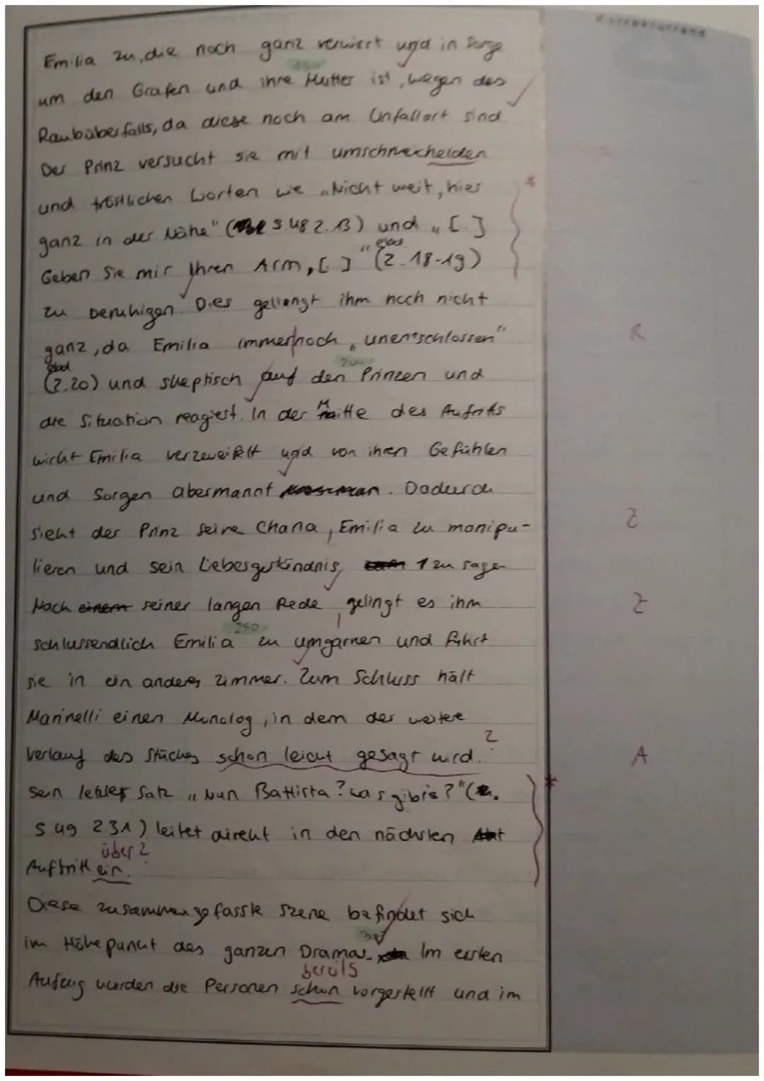 Aufgabe 1:
[30 BE]
Fassen Sie den 3. Aufzug, 5. Auftritt (S. 48–49) aus dem Drama „Emilia Galotti" von G.E.
Lessing zusammen und ordnen Sie 