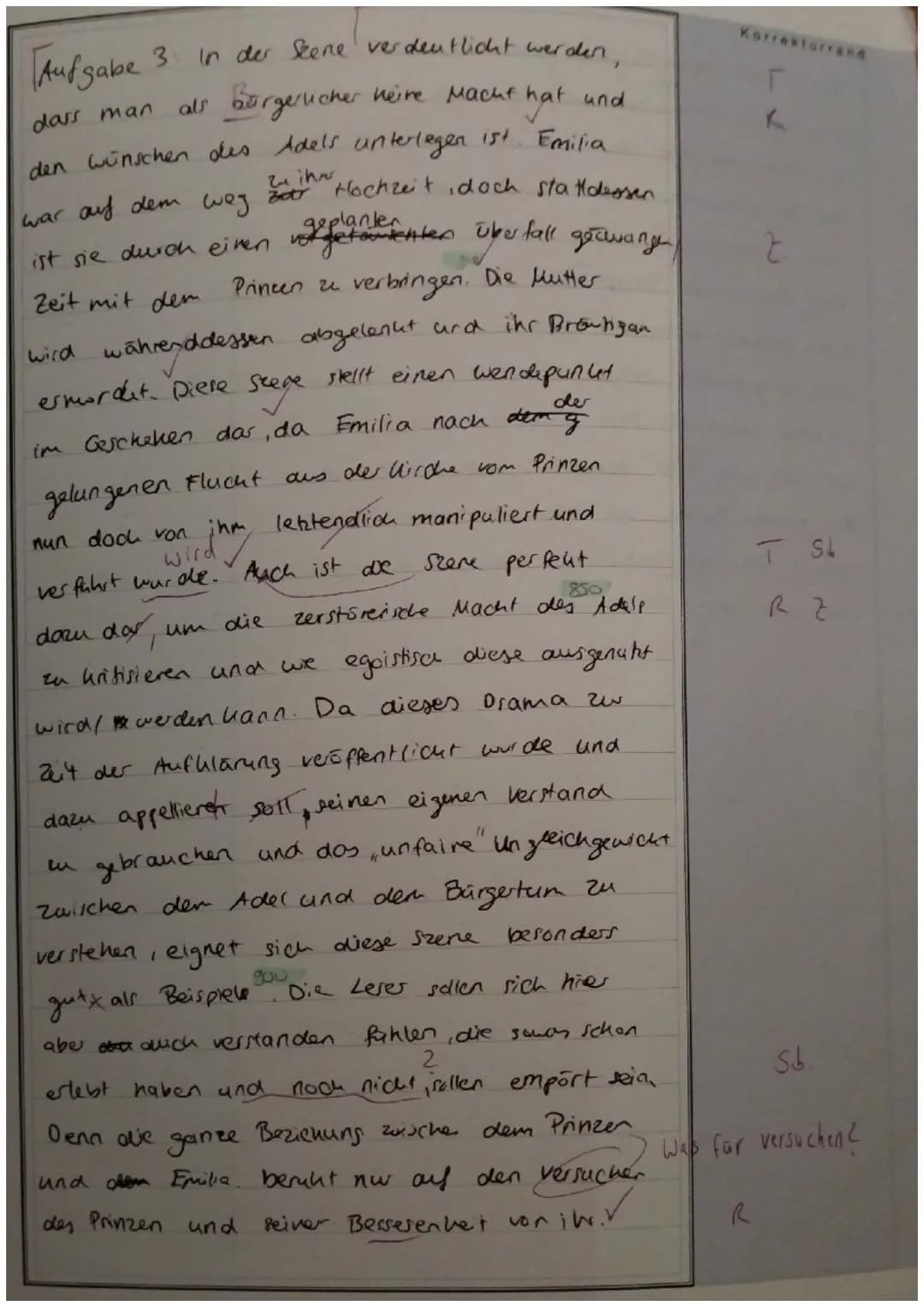 Aufgabe 1:
[30 BE]
Fassen Sie den 3. Aufzug, 5. Auftritt (S. 48–49) aus dem Drama „Emilia Galotti" von G.E.
Lessing zusammen und ordnen Sie 