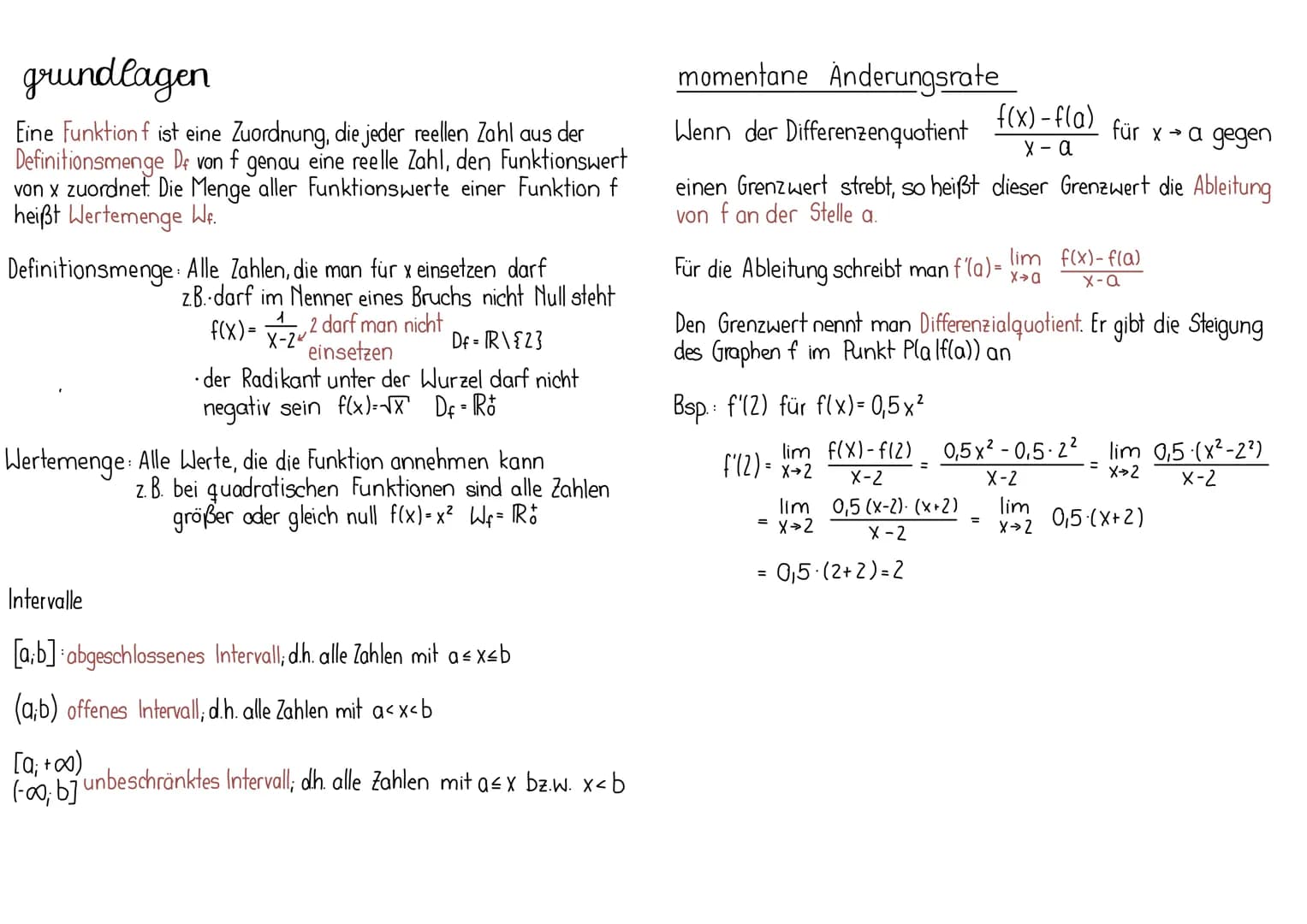 grundlagen
Eine Funktion f ist eine Zuordnung, die jeder reellen Zahl aus der
Definitionsmenge De von f genau eine reelle Zahl, den Funktion