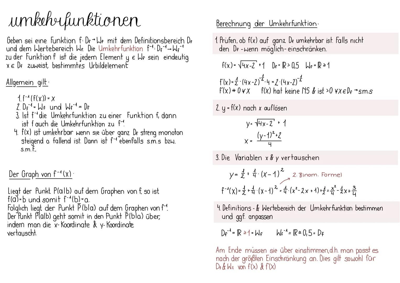 grundlagen
Eine Funktion f ist eine Zuordnung, die jeder reellen Zahl aus der
Definitionsmenge De von f genau eine reelle Zahl, den Funktion