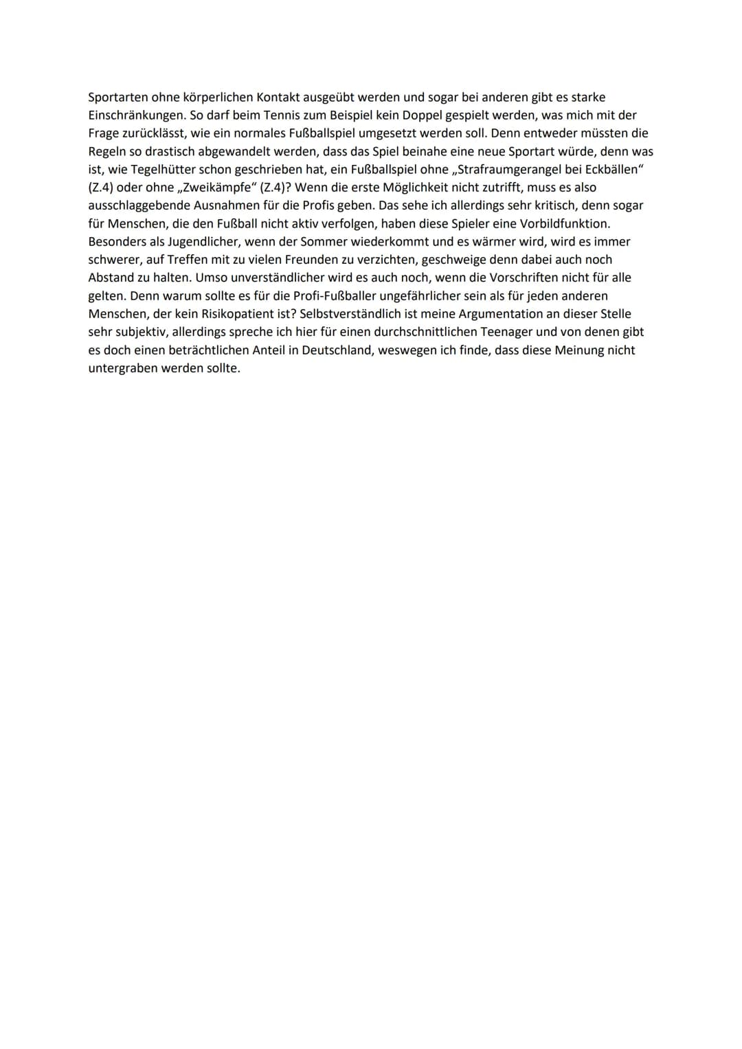 Textgebundene Erörterung zu , Anpfiff ohne Applaus", Jörg Tegelhütter, ndr
Der Kommentar ,,Anpfiff ohne Applaus" von Jörg Tegelhütter ist am