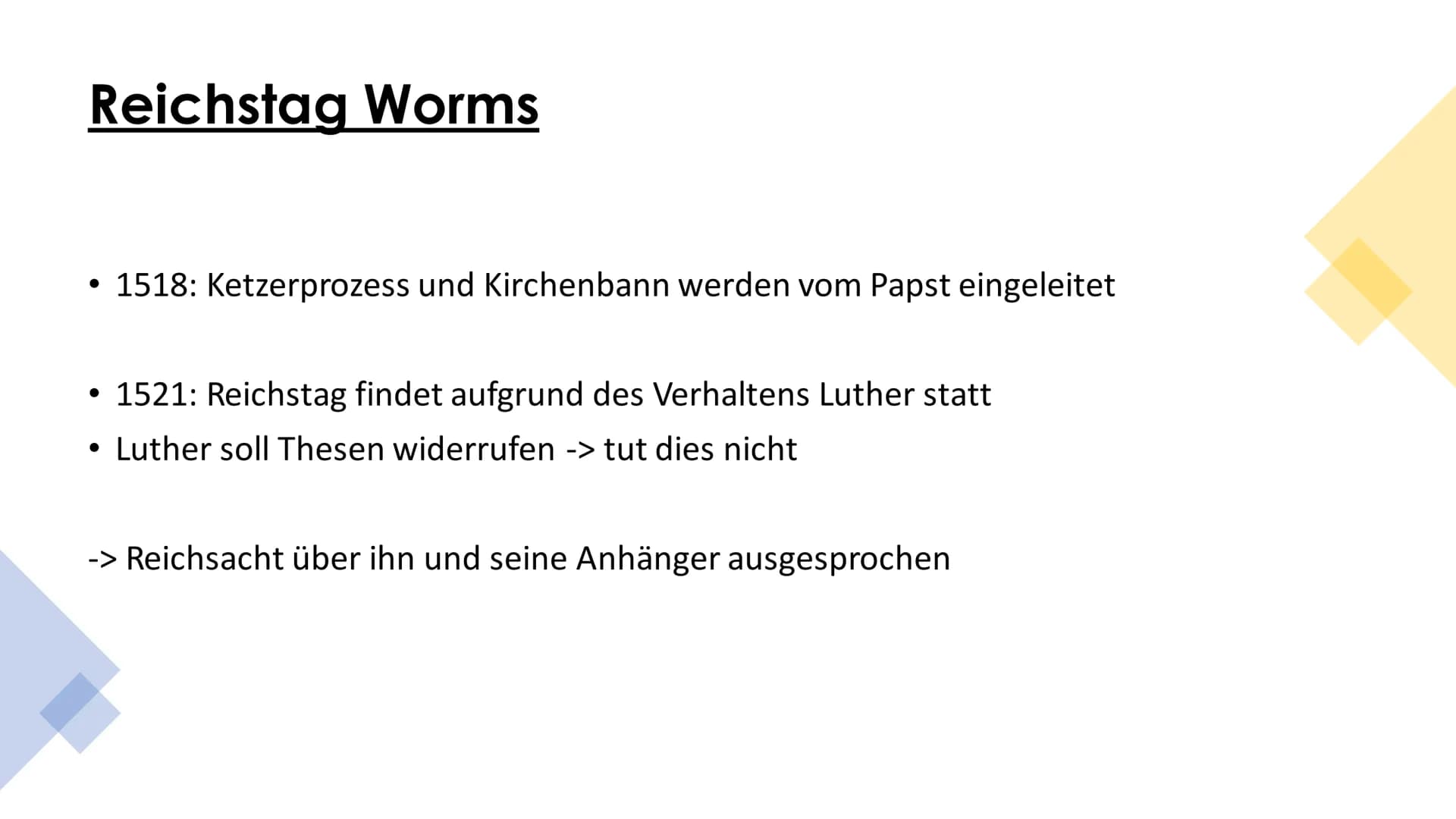 Die Reformation
verändert Deutschland Begriffserklärung & Früher
Reformation:
evangelische Kirche entstand
lateinischen -> Erneuerung
●
• st