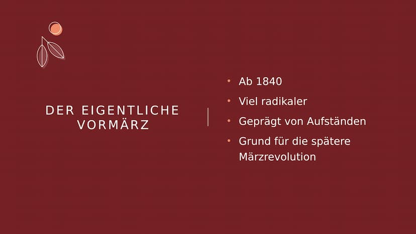 DIE EPOCHE
"VORMÄRZ"
Anna Hilgenfeld GLIEDERUNG
Fakten
Junges Deutschland
Eigentlicher Vormärz
Historischer Hintergrund
Gruppe der Göttinger