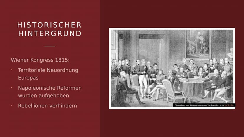 DIE EPOCHE
"VORMÄRZ"
Anna Hilgenfeld GLIEDERUNG
Fakten
Junges Deutschland
Eigentlicher Vormärz
Historischer Hintergrund
Gruppe der Göttinger