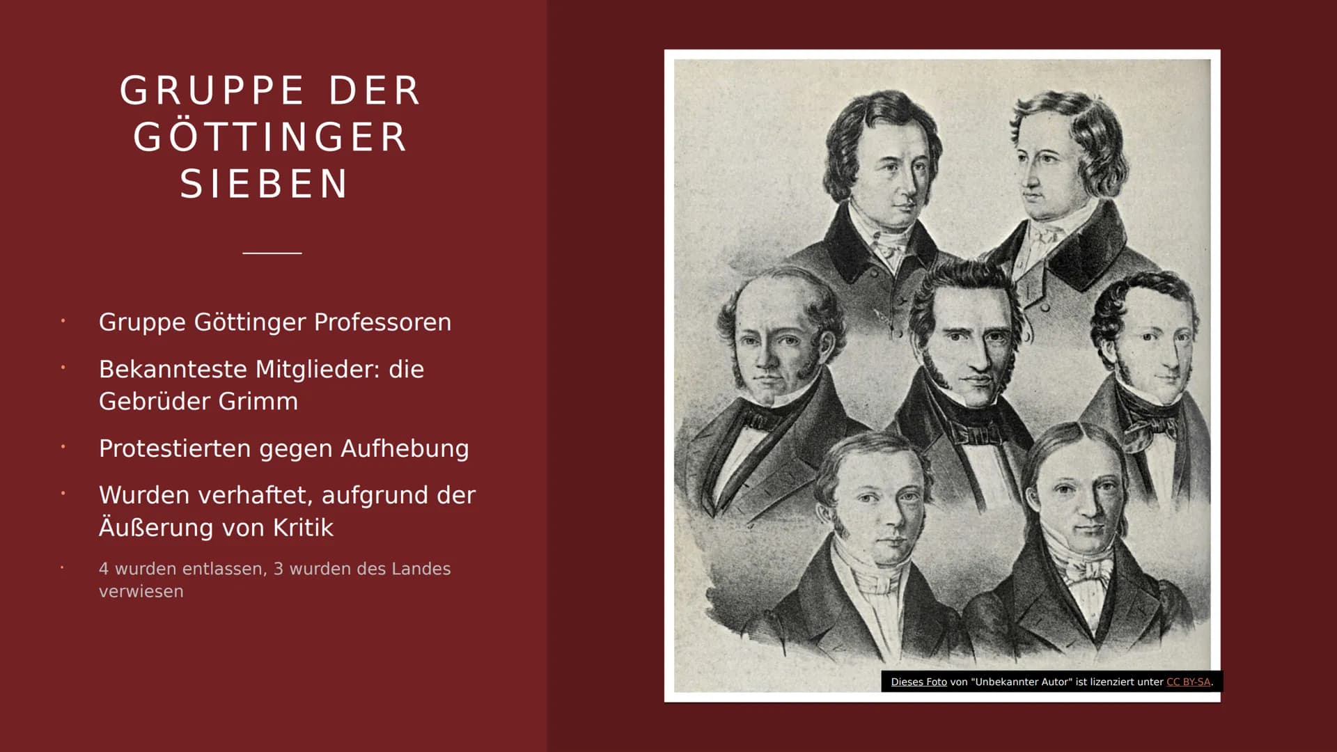 DIE EPOCHE
"VORMÄRZ"
Anna Hilgenfeld GLIEDERUNG
Fakten
Junges Deutschland
Eigentlicher Vormärz
Historischer Hintergrund
Gruppe der Göttinger