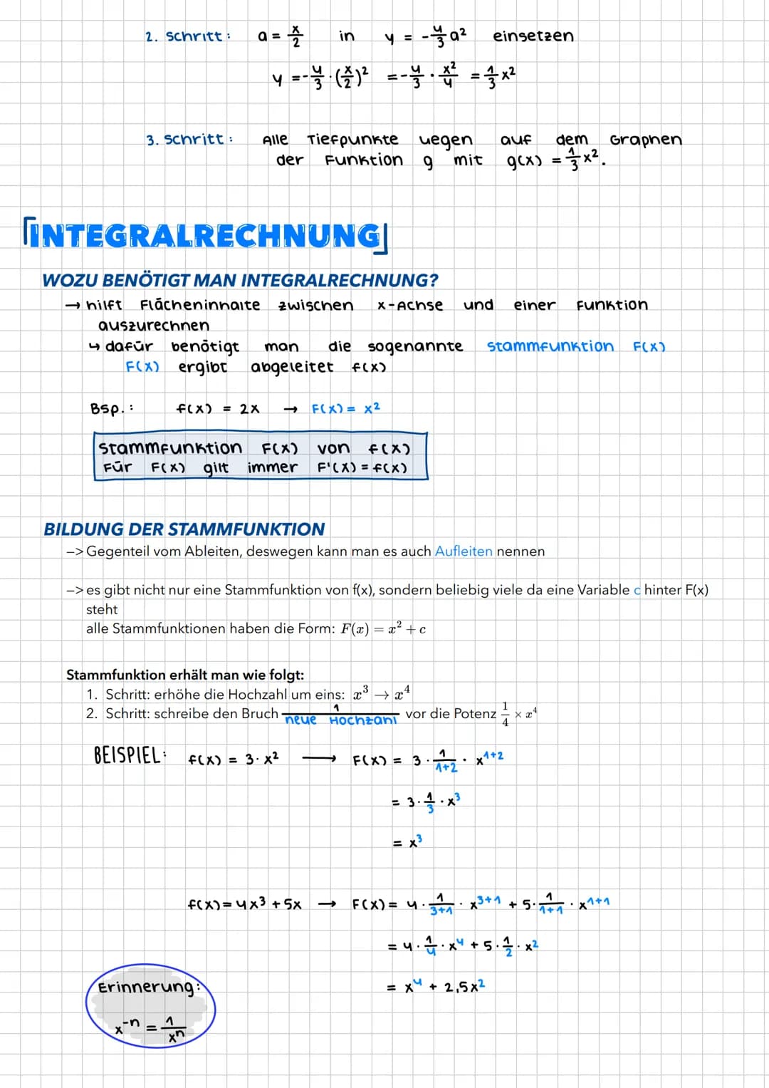 Funktionen mit Parametern
Enthält ein Funktionsterm außer der Variablen x noch einen Parameter a, so gehört zu jedem a eine
Funkion fa, die 