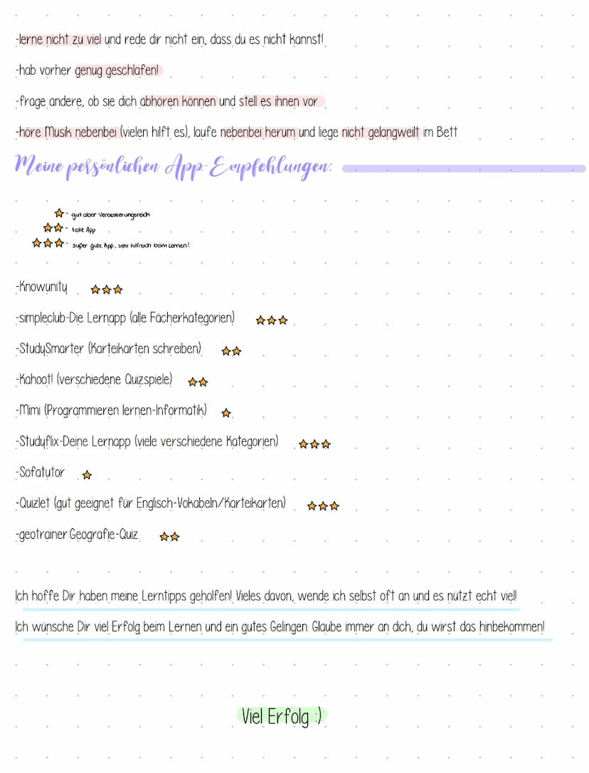 LERN TIPPS
Eine Arbeit steht an und du hast keine Ahnung wo du anfangen sollst? Du hast zu viel um die
Ohren und dir wird gerade alles zu vi