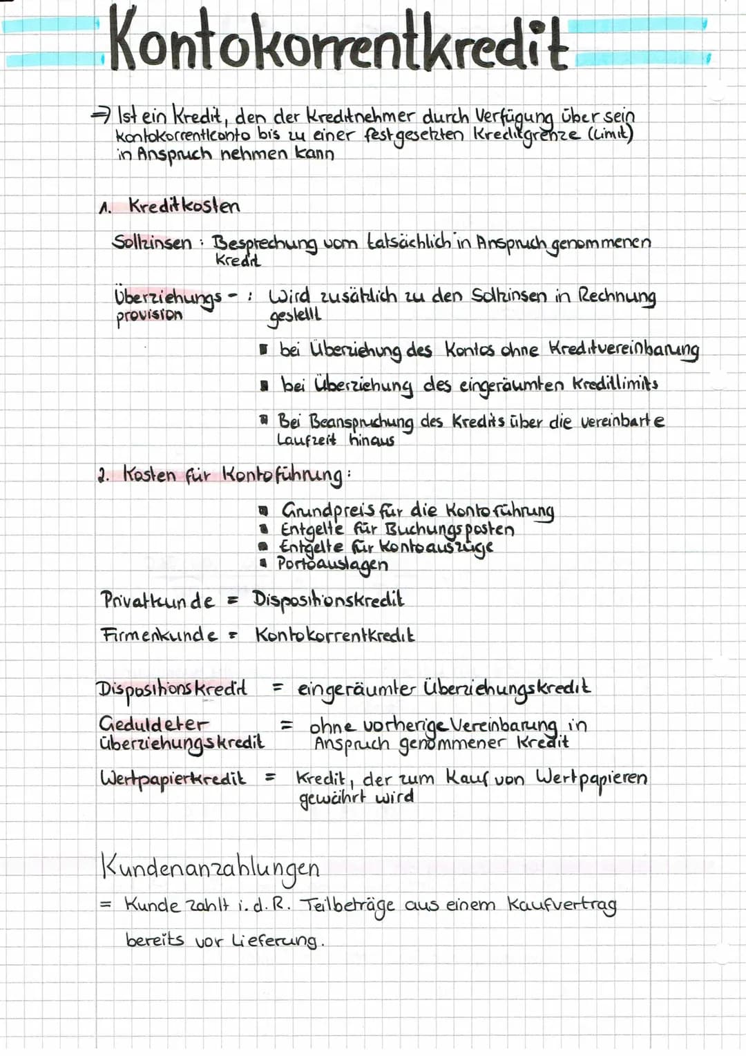 Lieferantenkredit
→ Kredit in Zusammenhang mit einer Lieferung von Waren oder Leistungen.
1. Kunde zahlt sofort oder innerhalb einer kurzen 