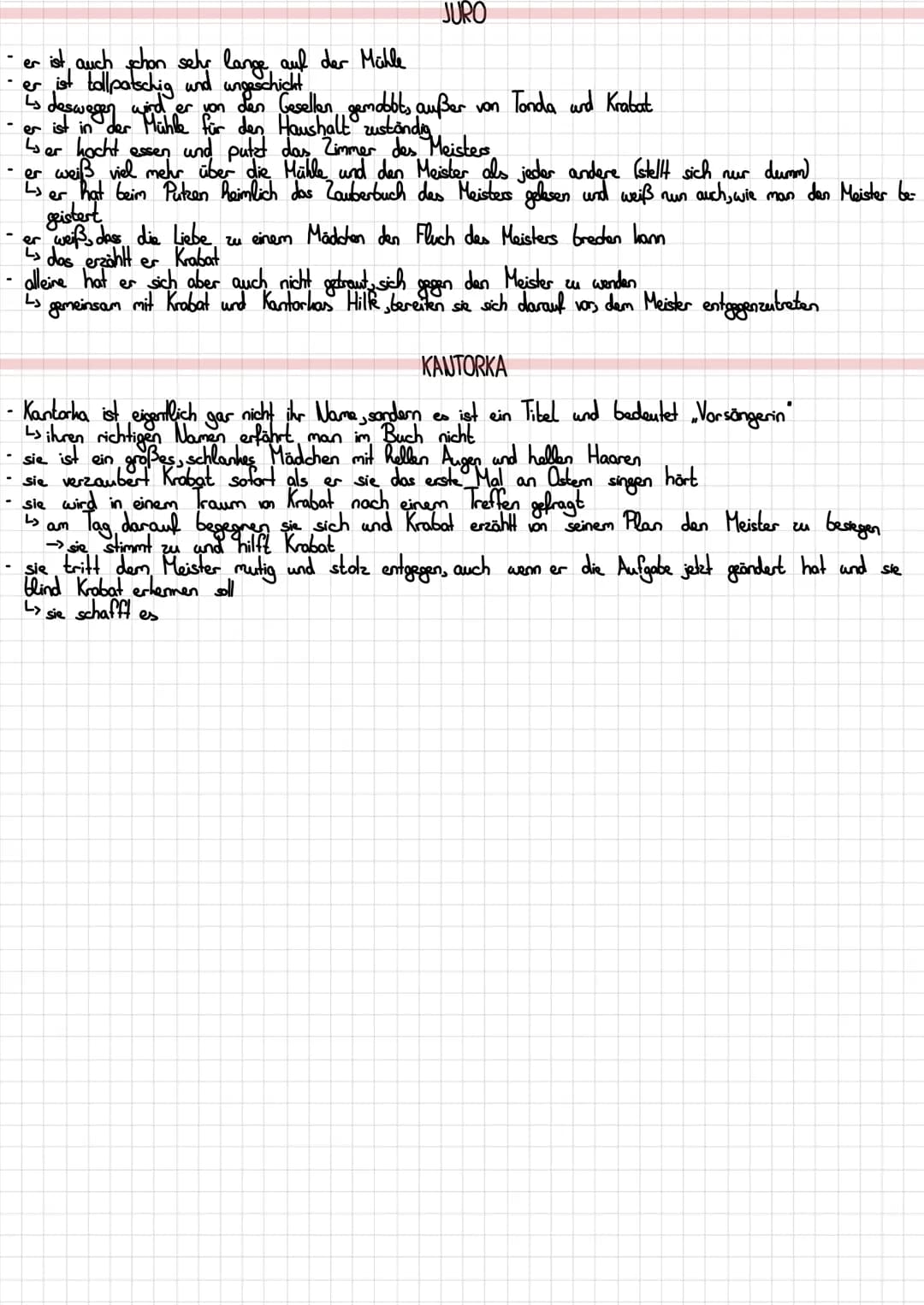 Otfried Prayßler Krabat ~Charakterisierungen
KRABAT
14 Jahre alt
er ist ein Waise, da seine Eltern verstorben sind
↳er kam
Pastor
er
aber
Ls