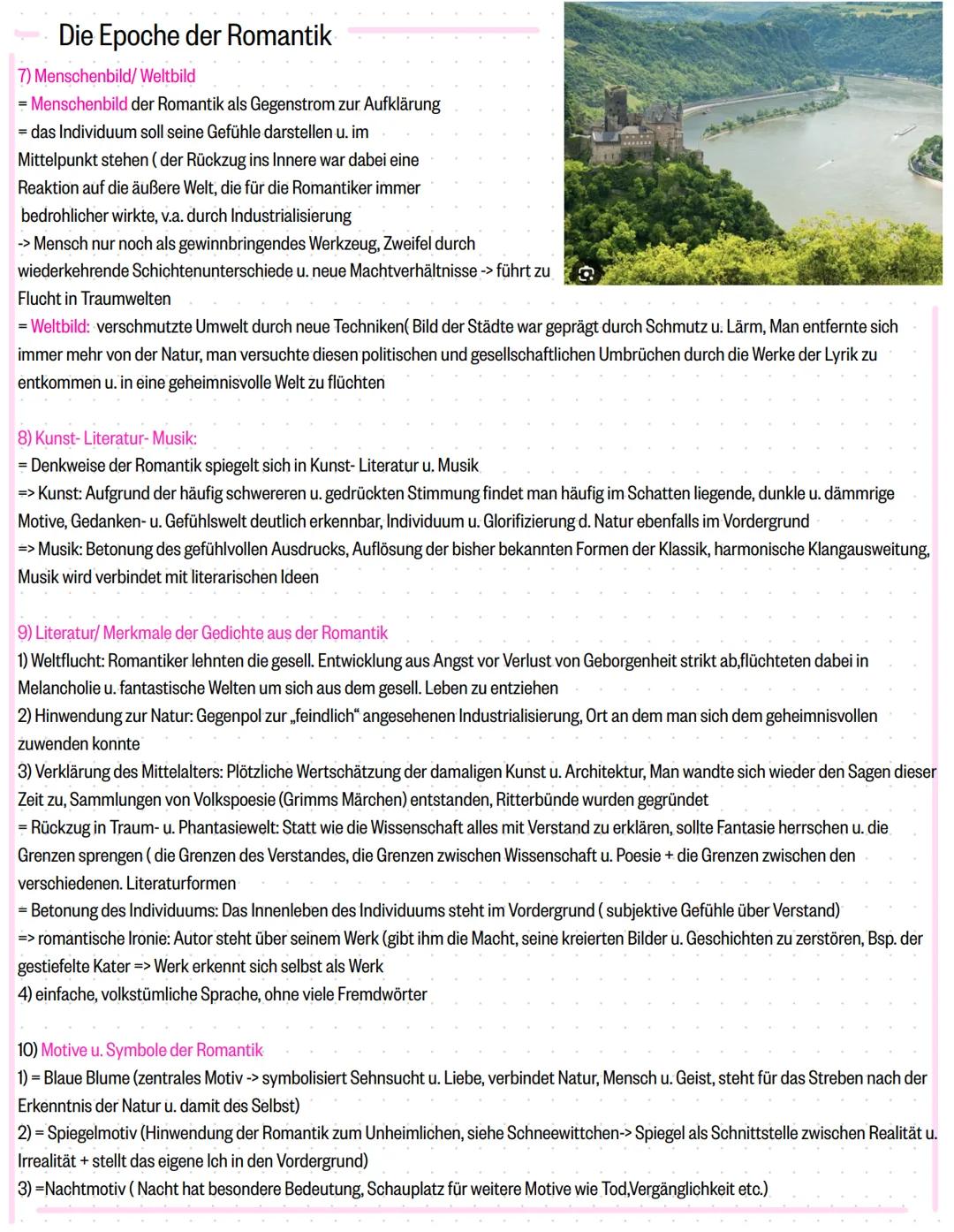 Die Epoche der Romantik
1) Zeitraum: ca. 1795-1840
= Frühromantik (1795-1804)
= Hochromantik (1804-1815)
= Spätromantik (1816-1840)
= Schwar