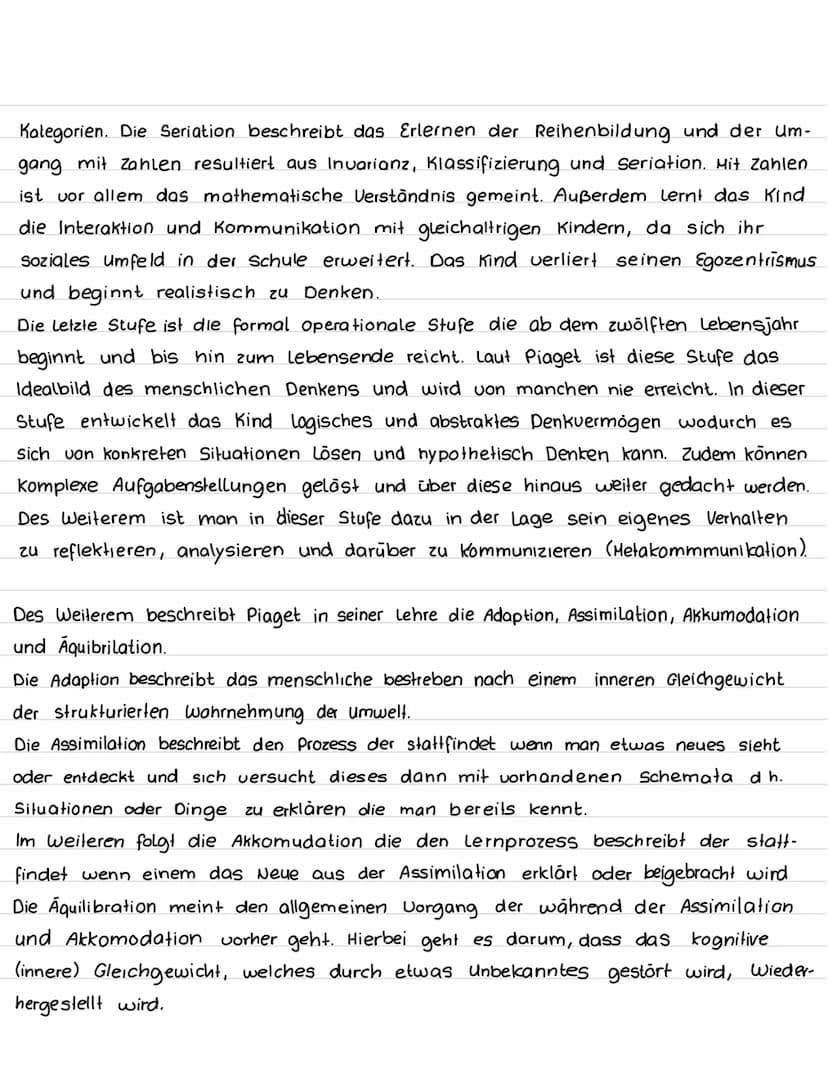 Piaget - kognitive Entwicklung - Stufenlehre
Jean Piaget entwickelte die Stufenlehre zur kognitiven Entwicklung bei Kindern. Er unterteilt
d