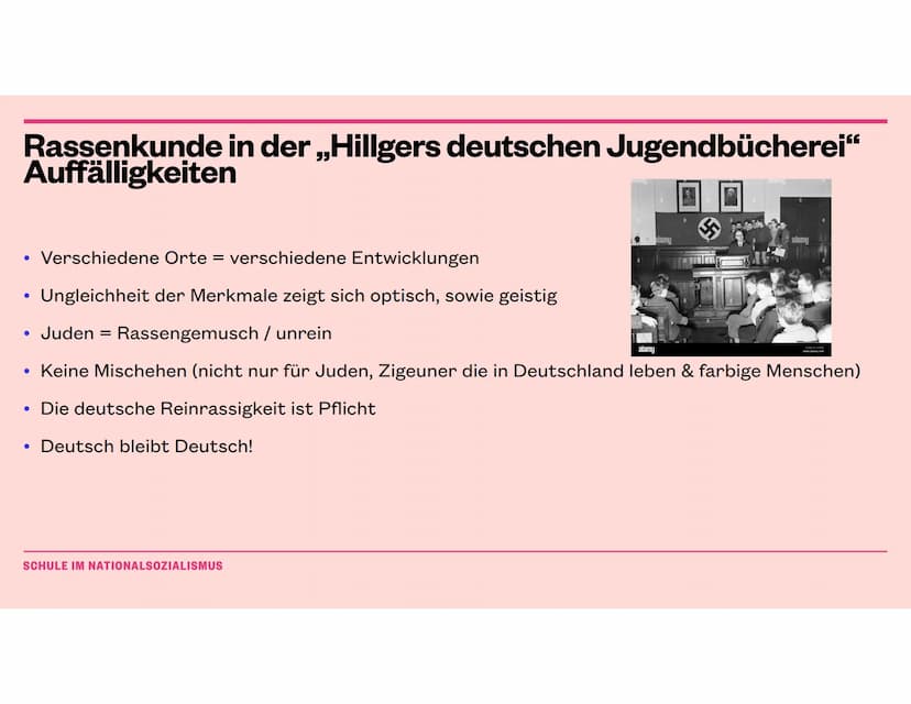 Pädagogik
Schule im Nationalsozialismus Gliederung
• Wie sah der Unterricht vor der NS-Zeit aus
Hitlers Äußerungen zum Unterricht -> im allg