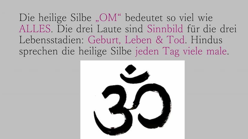 Hinduismus
30
„Wahres Glück besteht darin, andere
Menschen glücklich zu machen." Die Wurzeln des Hinduismus reichen mehr als
4.000 Jahre zur