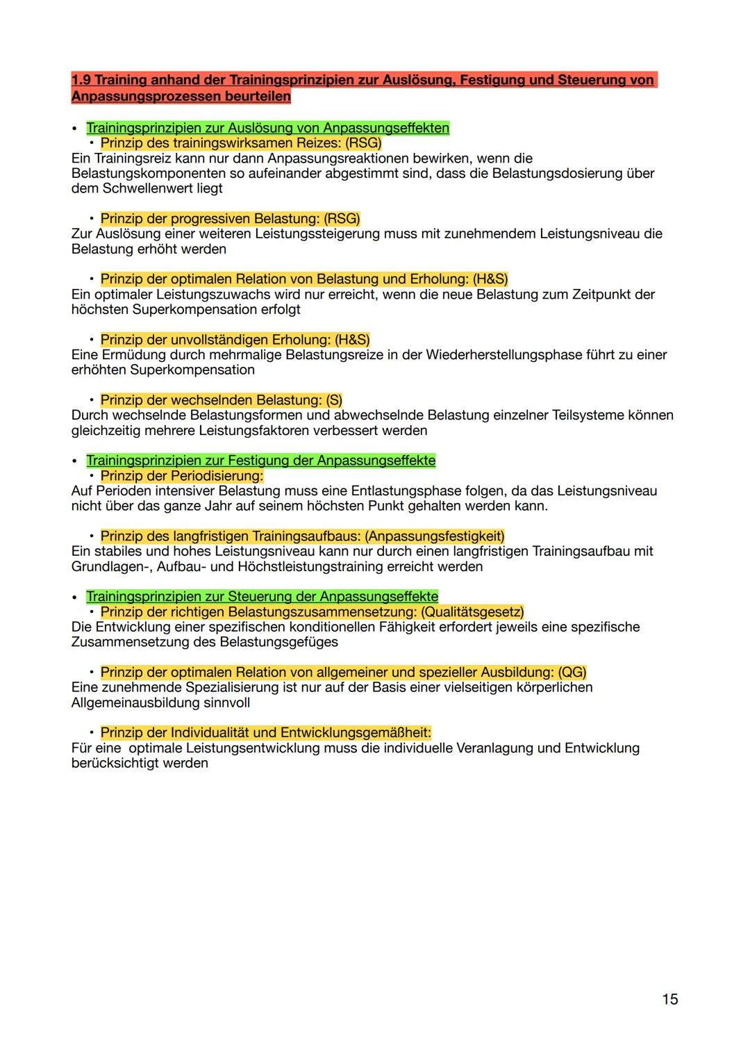 1. Wissen zur Realisierung des eigenen sportlichen Handelns
1.1 sportartenspezifische Grundlagen der unterrichteten Inhaltsbereiche nennen u