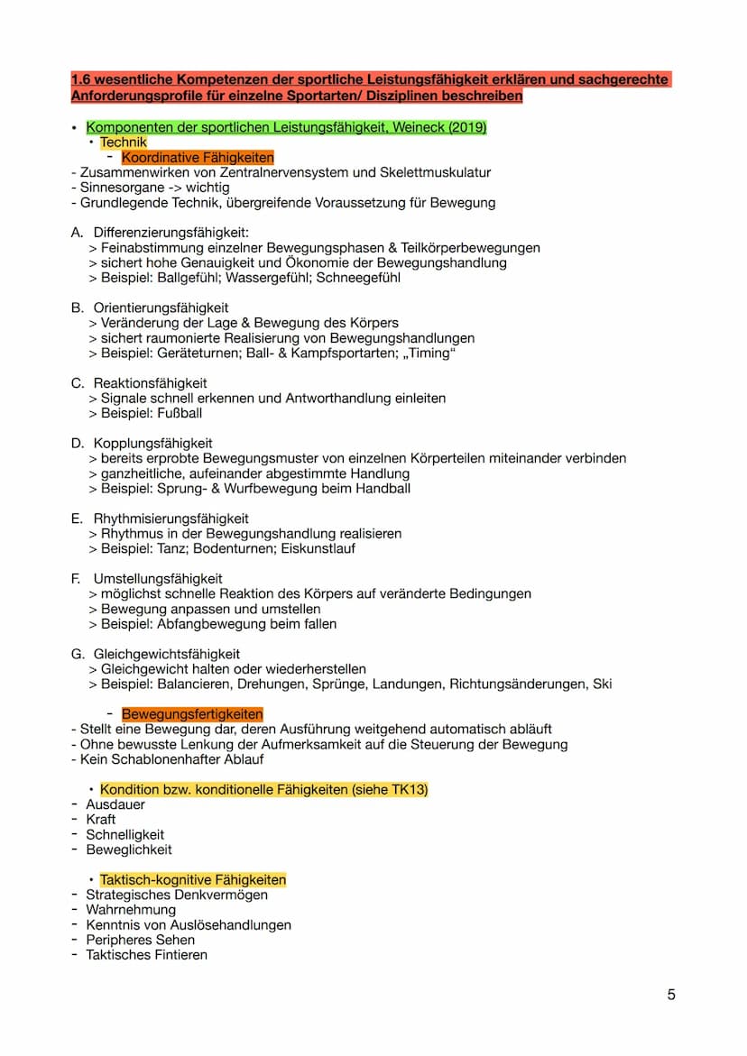 1. Wissen zur Realisierung des eigenen sportlichen Handelns
1.1 sportartenspezifische Grundlagen der unterrichteten Inhaltsbereiche nennen u