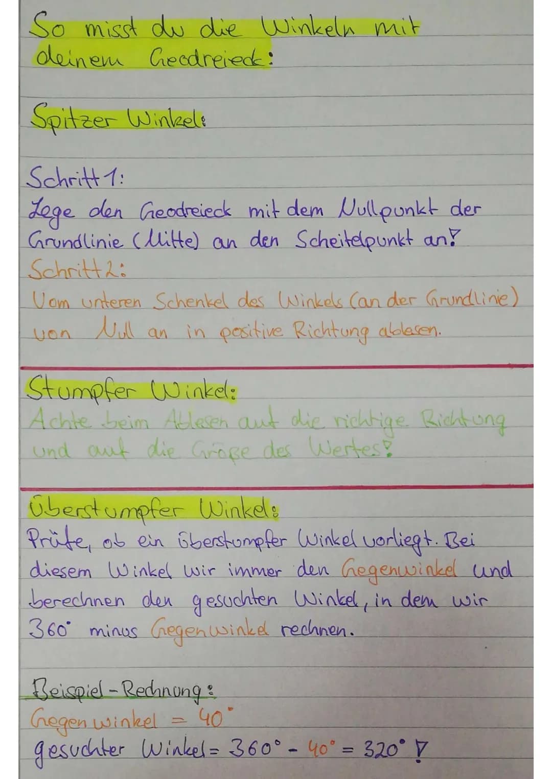 Was ist ein Winkel?
Ein Winkel gibt die Neigung von zwei sich in
einem Punkt treffenden Linien an.
Diese Neigung wird in Grad () angegeben.
