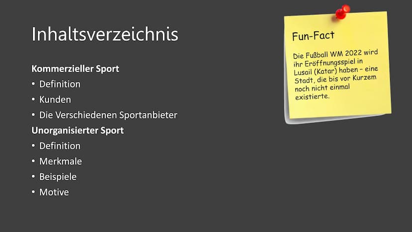 Sport
Unorganisierter
Kommerzieller
Sport
und
次
方
网
《出污
文大上呀
户户 Inhaltsverzeichnis
Kommerzieller Sport
• Definition
●
• Kunden
●
●
Die Versc