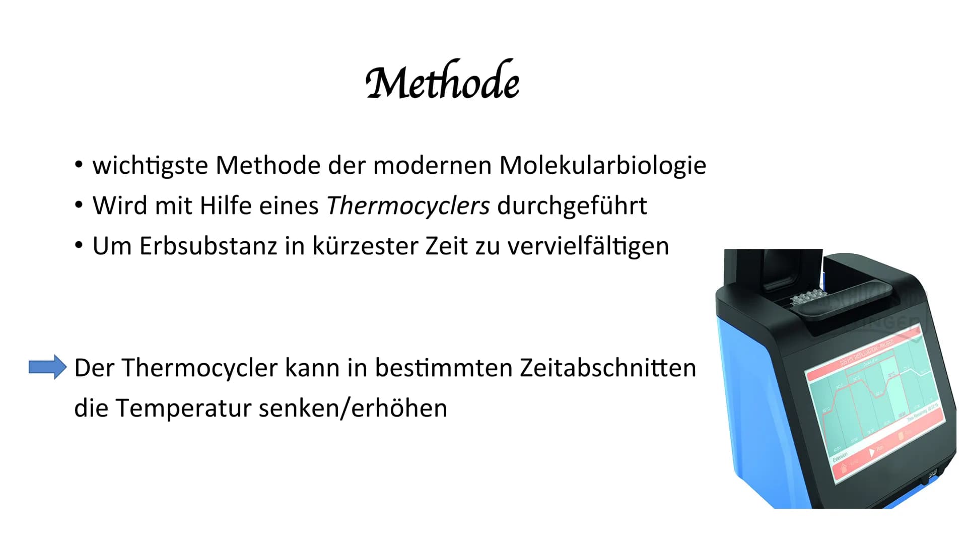 Polymerase-Kettenreaktion PCR
Polymerase Chain Reaktion
Polymerase-Kettenreaktion.
• 1983 von Kary Mullis entwickelt
●
• die Entwicklung war