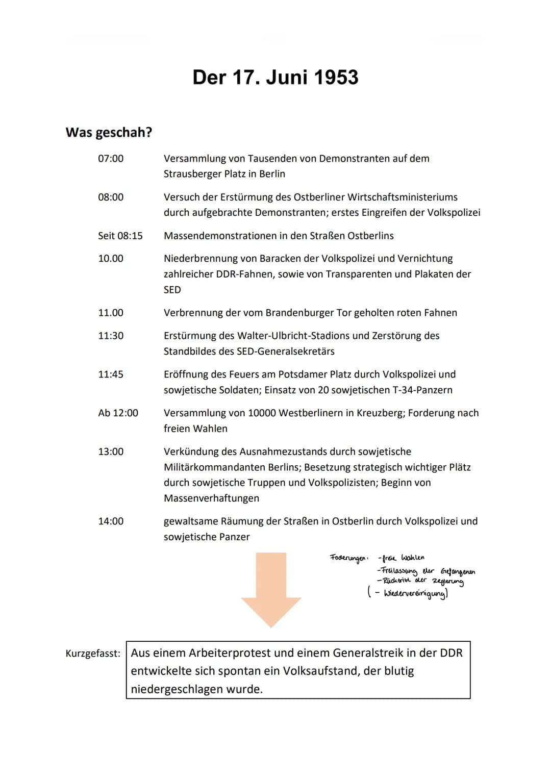 Was geschah?
07:00
08:00
Seit 08:15
10.00
11.00
11:30
11:45
Ab 12:00
13:00
14:00
Der 17. Juni 1953
Versammlung von Tausenden von Demonstrant