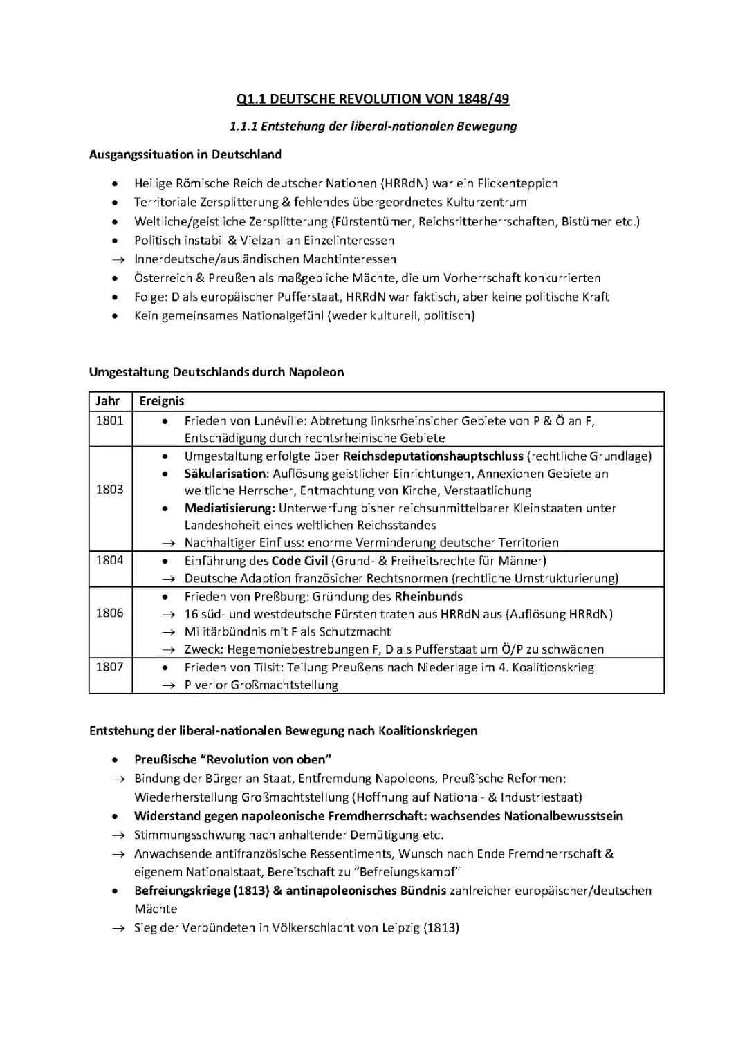 Geschichte Lernzettel Q1: Deutsche Revolution 1848/49, Vormärz, Kernprobleme
