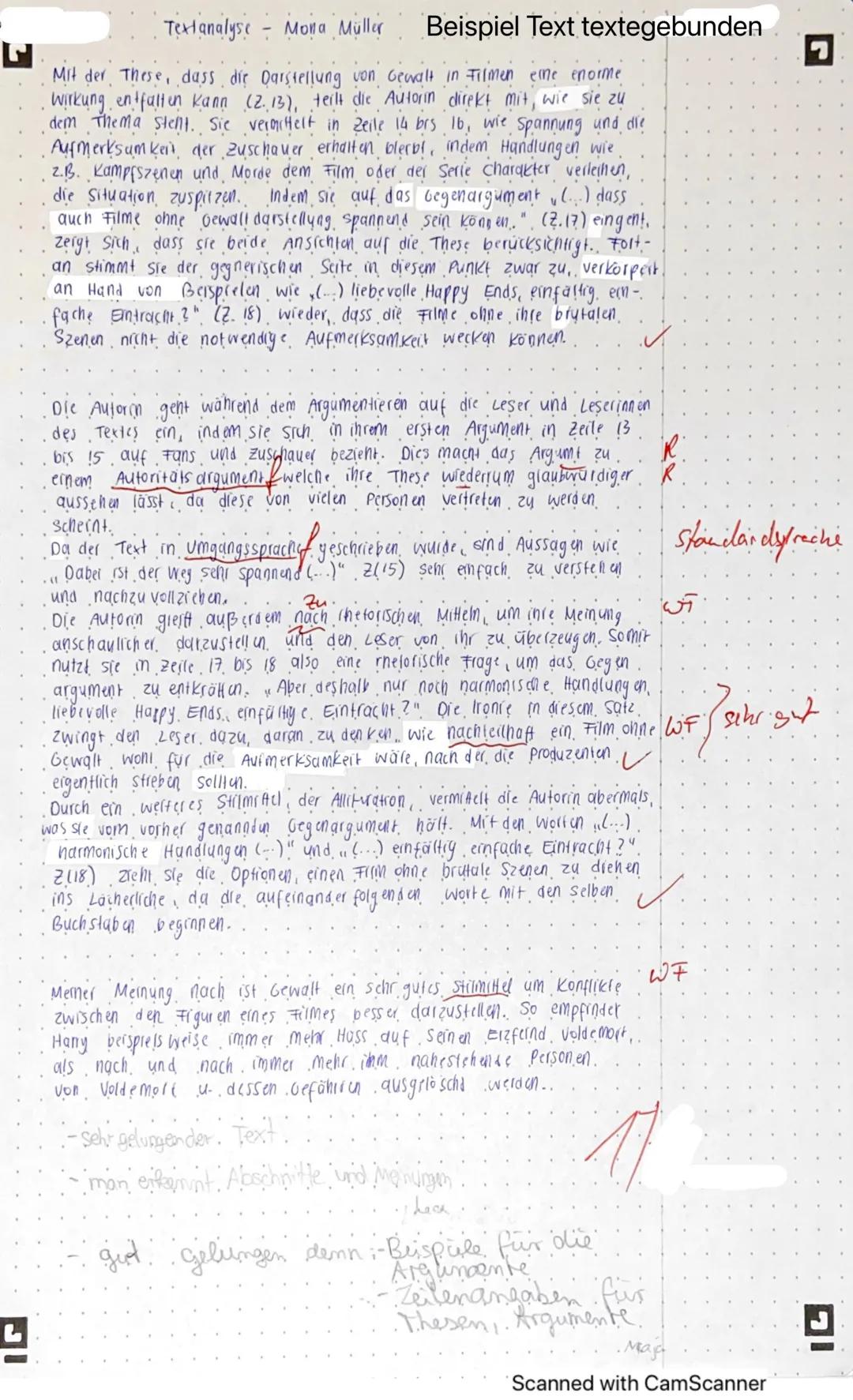 # Textanalyse

Mona Müller

Beispiel Text textegebunden

너

Mit der These, dass die Darstellung von Gewalt in Filmen ene enorme
Wirkung entf