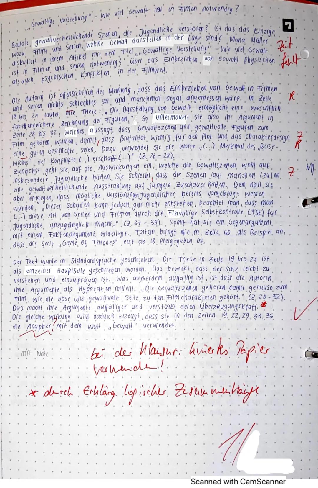 # Textanalyse

Mona Müller

Beispiel Text textegebunden

너

Mit der These, dass die Darstellung von Gewalt in Filmen ene enorme
Wirkung entf