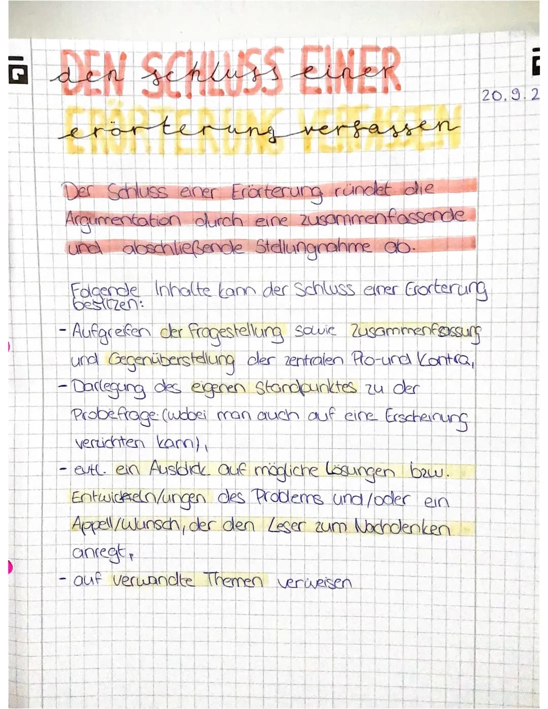 à
den haupteil einer.
erorterung
●
linearen erörte
vergassen
Im Haupttel einer Linearen Erörterung
vertritt man seinen eigenen Standpunkt
zu