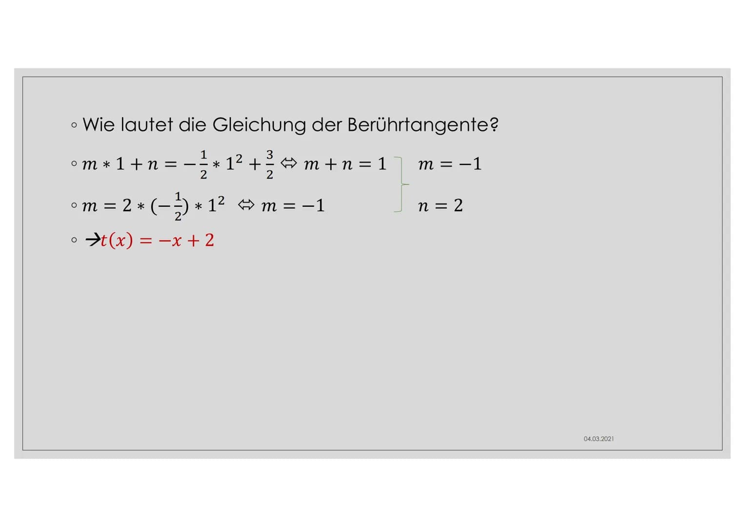 BERÜHRPROBLEM Thema
• Es berühren sich zwei Funktionen an einer Stelle (→ f und g
berühren sich an XB)
O
Diese Stelle nennt man Berührpunkt
