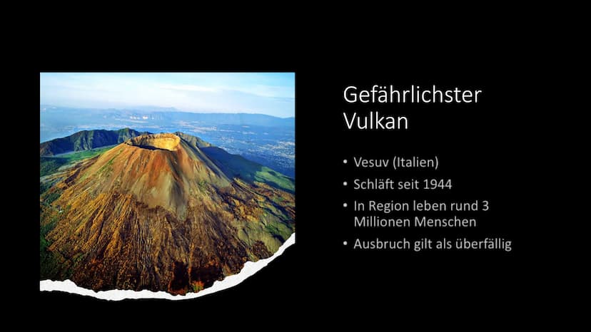 Die Vulkane Übersicht
Was sind Vulkane?
Vulkane entstehen durch....
• Größter Vulkan
Gefährlichster Vulkan
Vorhersagen von Vulkanausbrüchen
