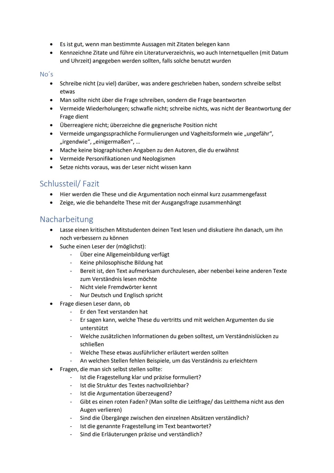 Philosophie Essay
Vorarbeit ......
Titelblatt.
Einleitung
Hauptteil/ Argumentationsteil
Argumente....
Struktur/ Aufbau.
Go's.
No's.
Schlusst