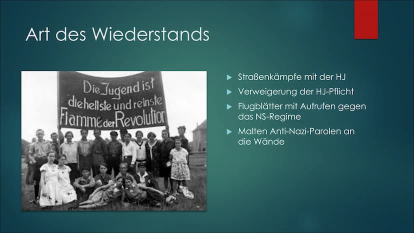 Edelweisspiraten Herkunft und Entstehung/
Allgemeines
► Während des 2. Weltkriges (auffallend aktiv:
1939-1945)
▸ Gründung: gebildet aus der