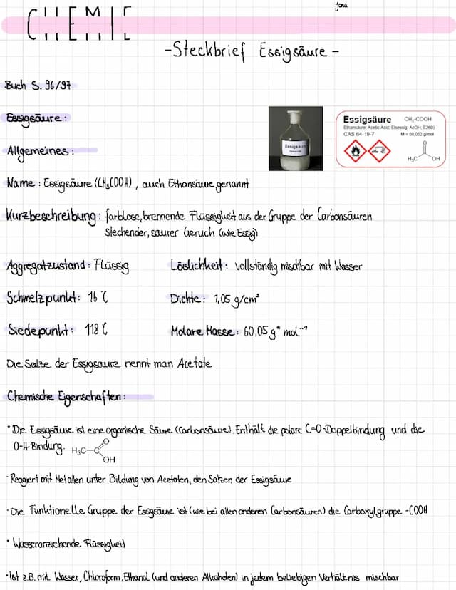 Know Essigsäure Steckbrief  thumbnail