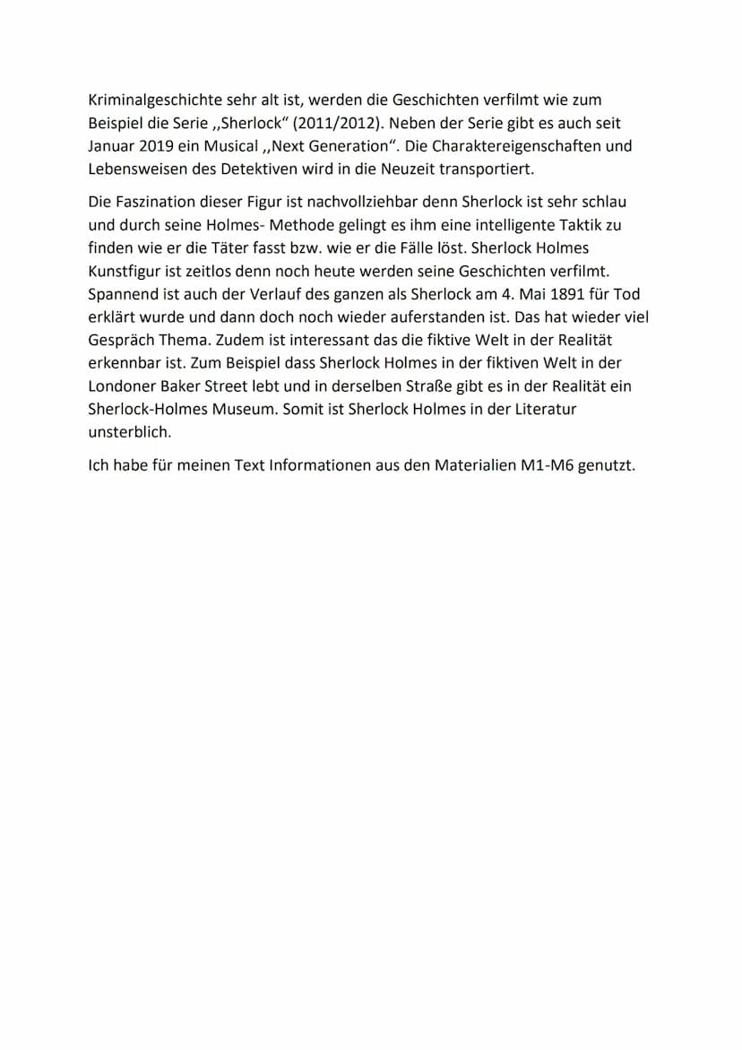 Sherlock Holmes- der unsterbliche Meisterdetektiv
Wer kennt ihn nicht, den Meisterdetektiven Sherlock Holmes aus London. Eine
berühmte und b