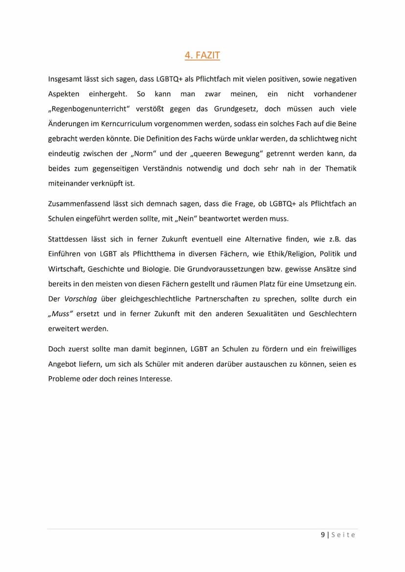 LGBTQ+
Sollte es in der Schule als Pflichtfach
eingeführt werden?
HAUSARBEIT
Lehrer: -
Fach: Politik & Wirtschaft
Thematik: Politisches Syst