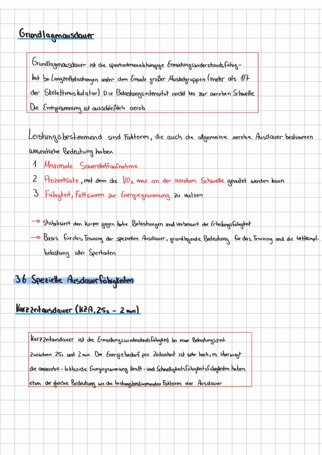 3.5 Allgemeine Ausdauerfähigkeiten
Allgemeine aerobe Ausdauer (aerobe Kapazität)
Die Belastungsintensität veicht bis zur anaeroben Schwelle 