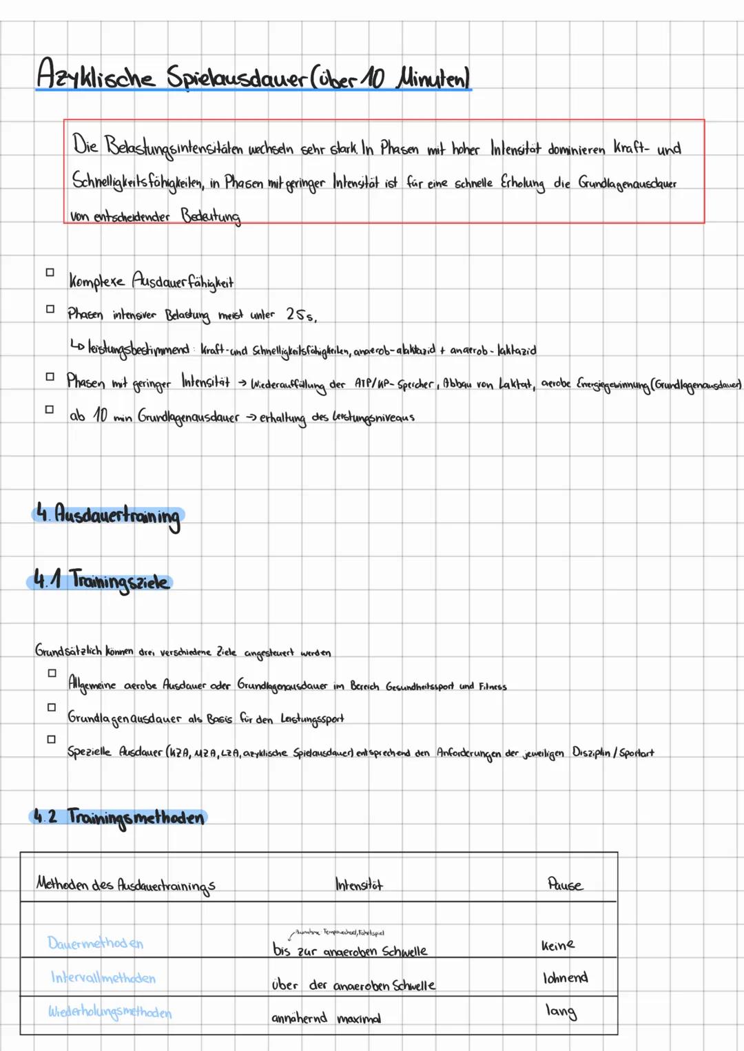 3.5 Allgemeine Ausdauerfähigkeiten
Allgemeine aerobe Ausdauer (aerobe Kapazität)
Die Belastungsintensität veicht bis zur anaeroben Schwelle 