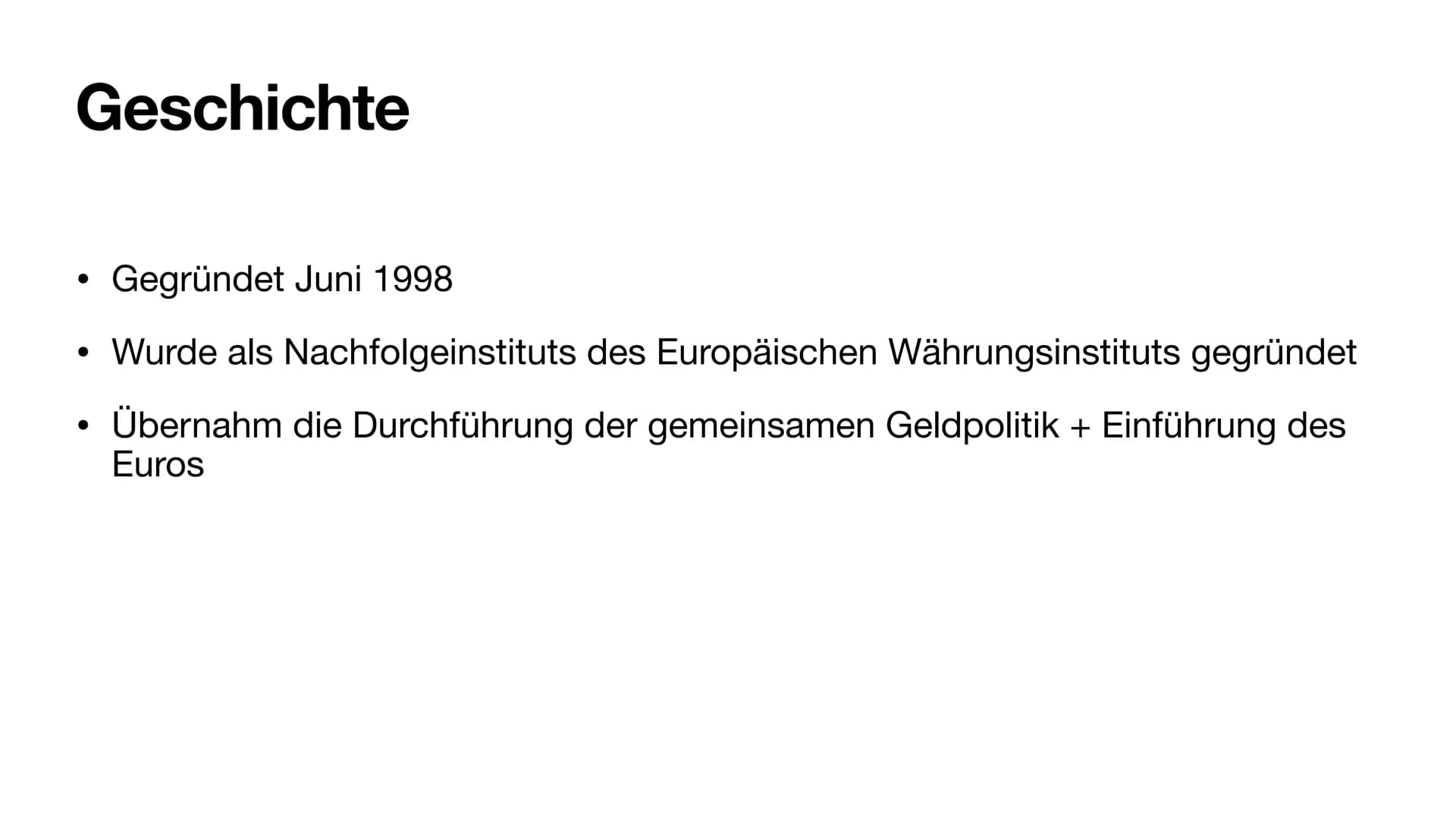 Die Europäische Zentralbank Inhalt
●
●
●
●
Geschichte
Aufgaben und Ziele
Organe
Instrumente
E
ww
ww
www
www Geschichte
●
●
Gegründet Juni 19