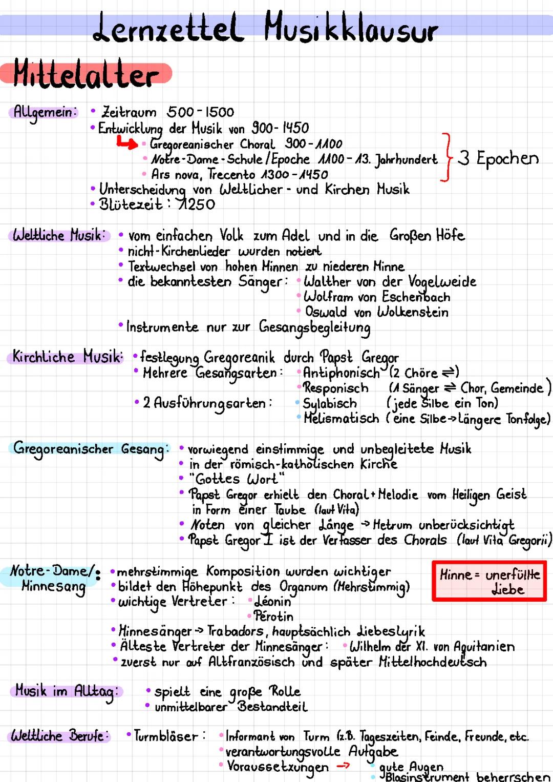 Epochen in der Musik 