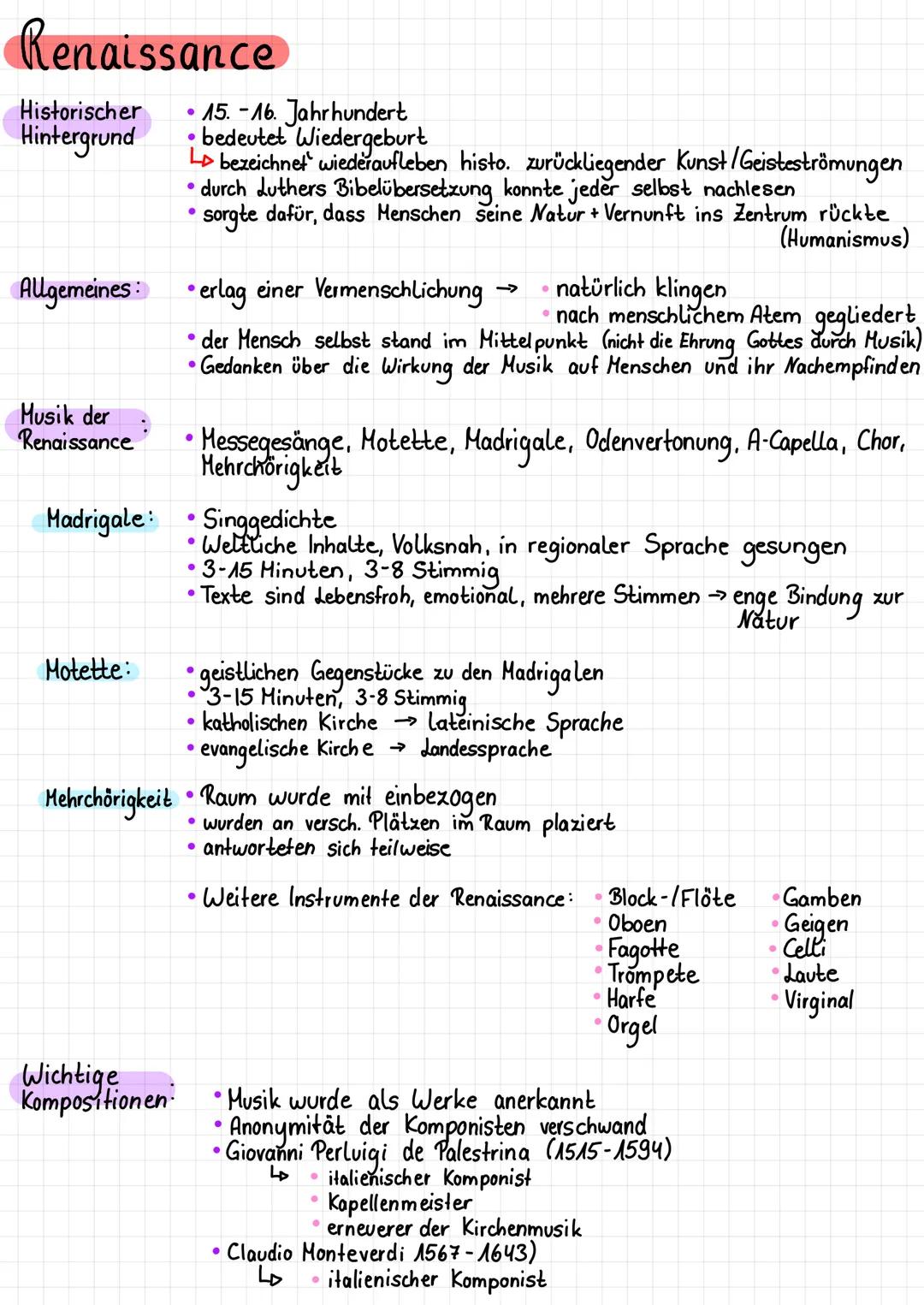 Lernzettel Musikklausur
Mittelalter
Allgemein: Zeitraum 500-1500
●
●
Entwicklung der Musik von 900-1450
Gregoreanischer Choral 900-1100
Notr