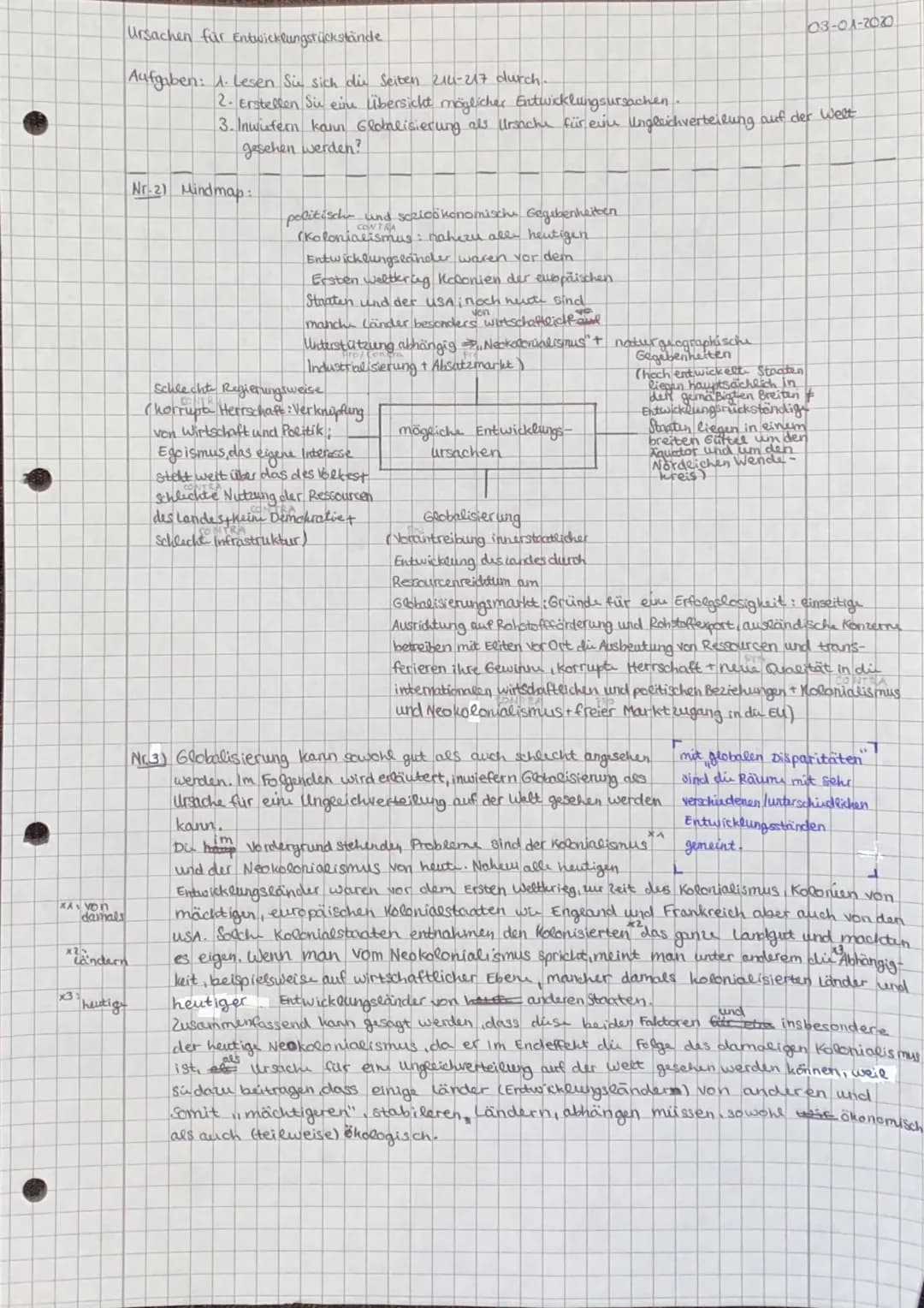 XA VON
damals
Ursachen für Entwicklungstückstände
Aufgaben: A. Lesen Sie sich die Seiten 214-217 durch.
*Ländern
heutige
2. Erstellen Sie ei