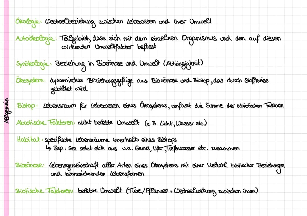 Ökologie - Abitur Lernzettel 